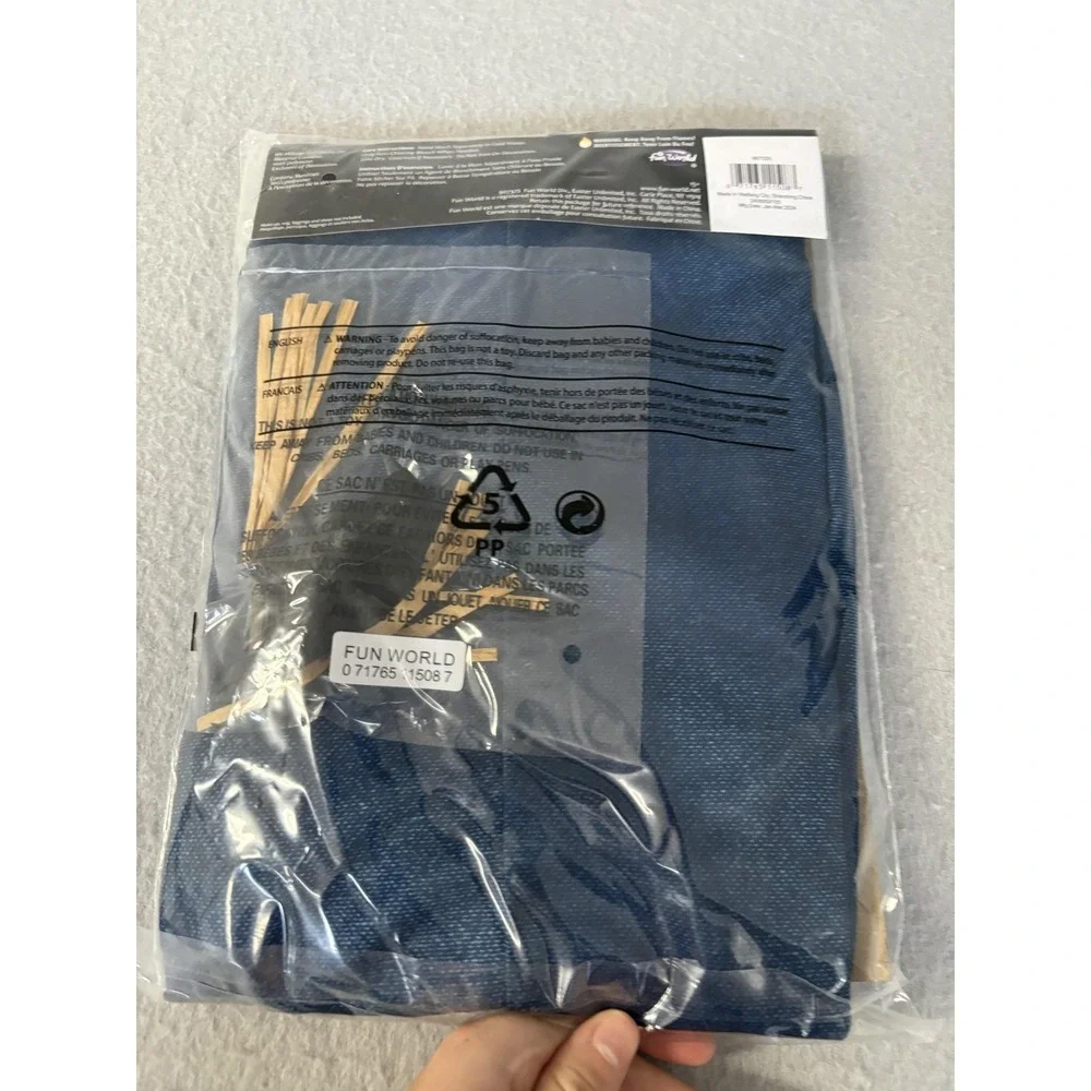 Fun World Scary Scarecrow Costume Poncho Womens Adult One Size Blue Halloween‎